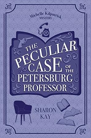 Purple cover of The Peculiar Case of the Petersburg Professor, a retro cozy mystery